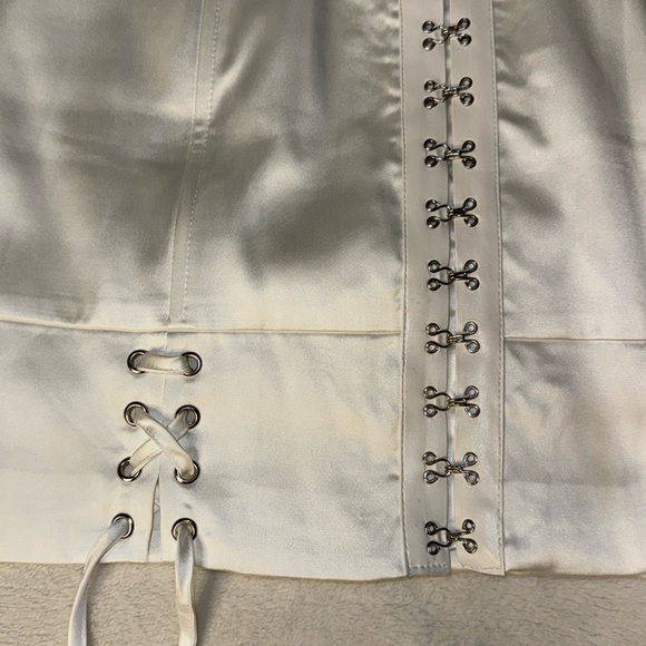 Dolls kill Nights out white mini skirt corset silky feel - Picture 2 of 4